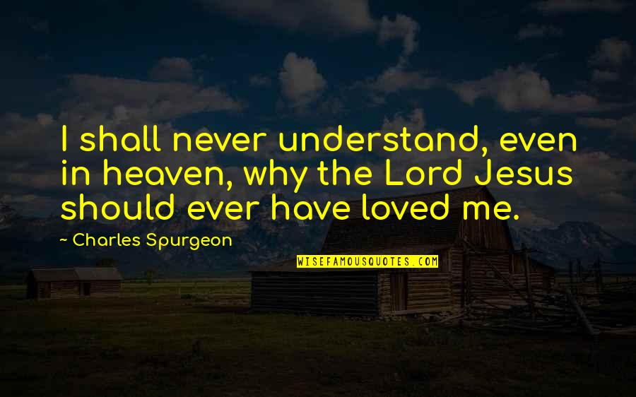 Selderey Quotes By Charles Spurgeon: I shall never understand, even in heaven, why