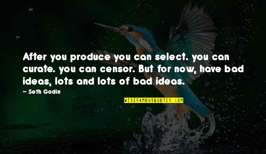 Select Quotes By Seth Godin: After you produce you can select. you can