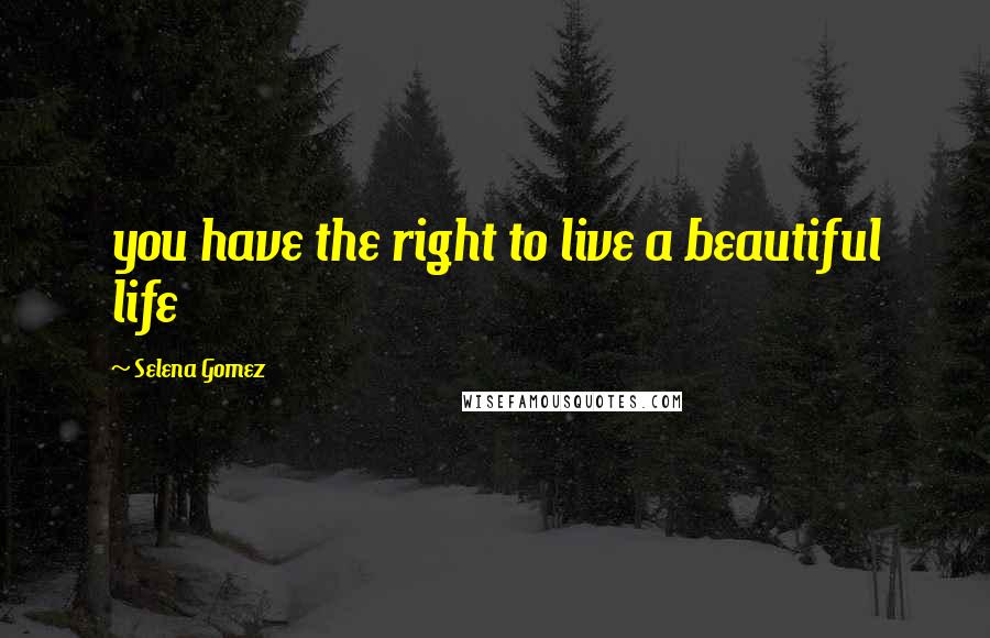 Selena Gomez quotes: you have the right to live a beautiful life