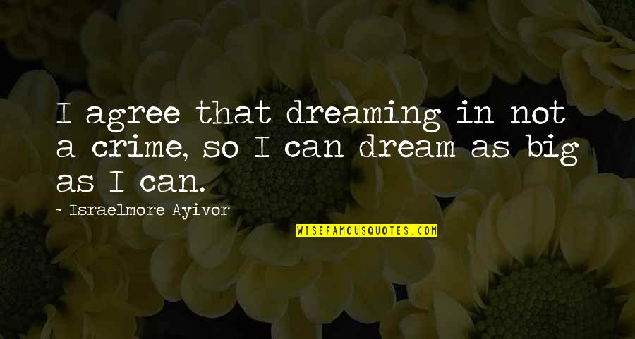 Selena Gomez Twitter Quotes By Israelmore Ayivor: I agree that dreaming in not a crime,