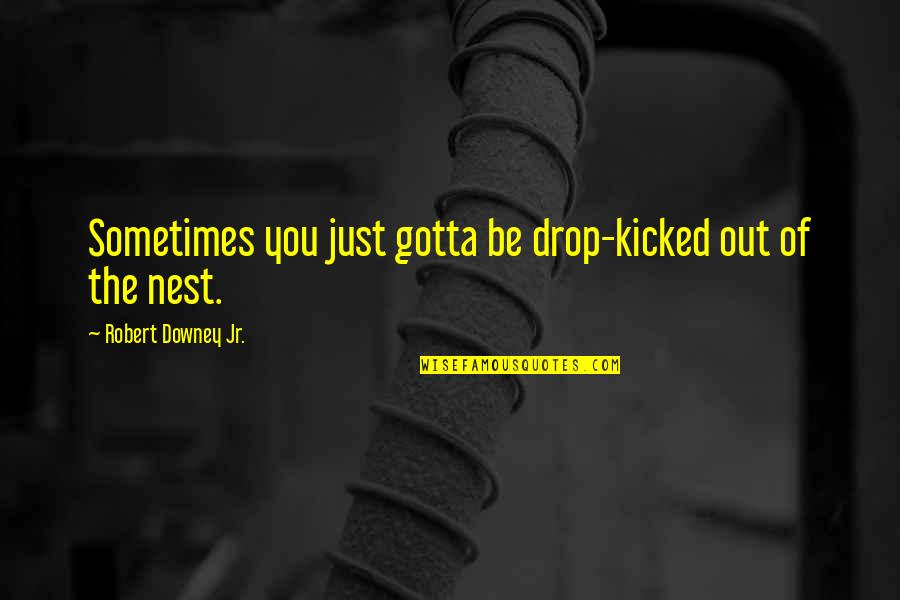 Self Acceptance Quotes Quotes By Robert Downey Jr.: Sometimes you just gotta be drop-kicked out of