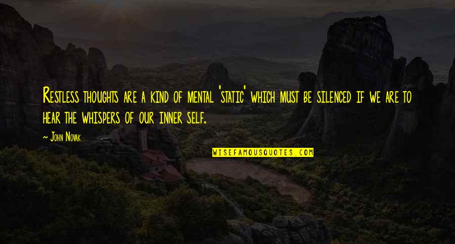 Self Alienation Quotes By John Novak: Restless thoughts are a kind of mental 'static'