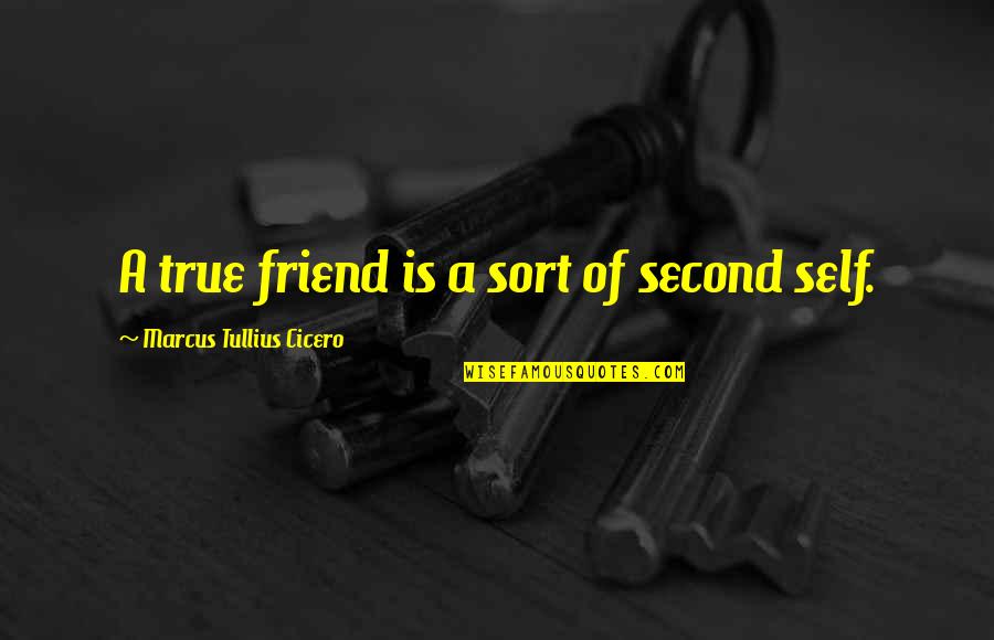 Self And Friends Quotes By Marcus Tullius Cicero: A true friend is a sort of second