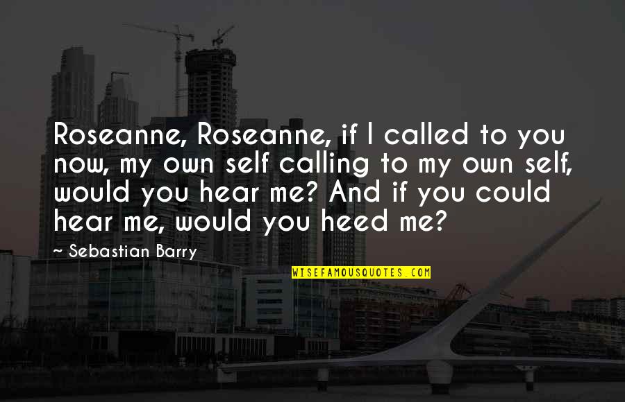 Self And Identity Quotes By Sebastian Barry: Roseanne, Roseanne, if I called to you now,