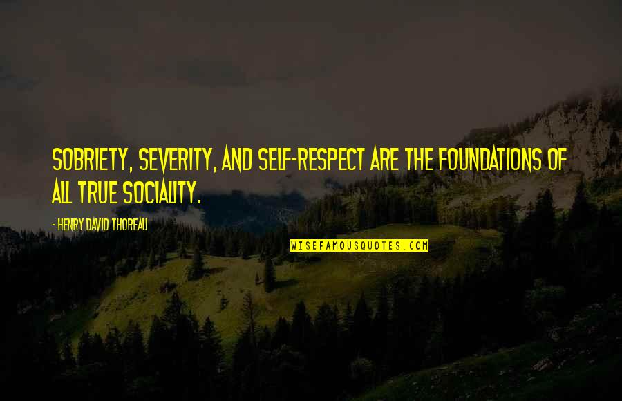 Self And Society Quotes By Henry David Thoreau: Sobriety, severity, and self-respect are the foundations of