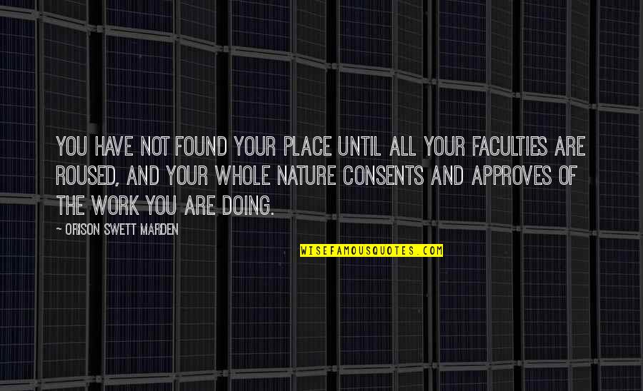 Self Beautifying Quotes By Orison Swett Marden: You have not found your place until all