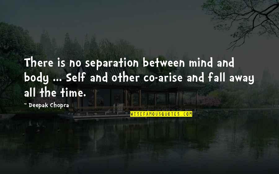 Self Body Quotes By Deepak Chopra: There is no separation between mind and body Self Body Quotes By Deepak Chopra: There is no separation between mind and body