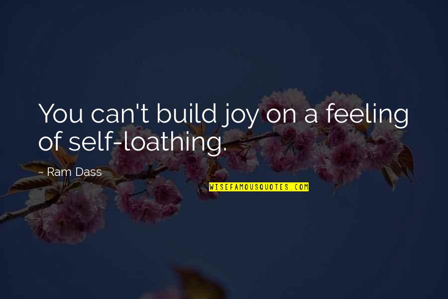Self Build Quotes By Ram Dass: You can't build joy on a feeling of