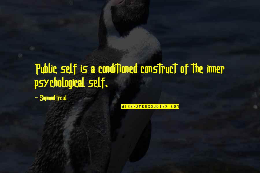 Self Construct Quotes By Sigmund Freud: Public self is a conditioned construct of the