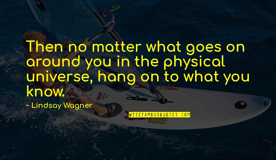 Self Control For Kids Quotes By Lindsay Wagner: Then no matter what goes on around you