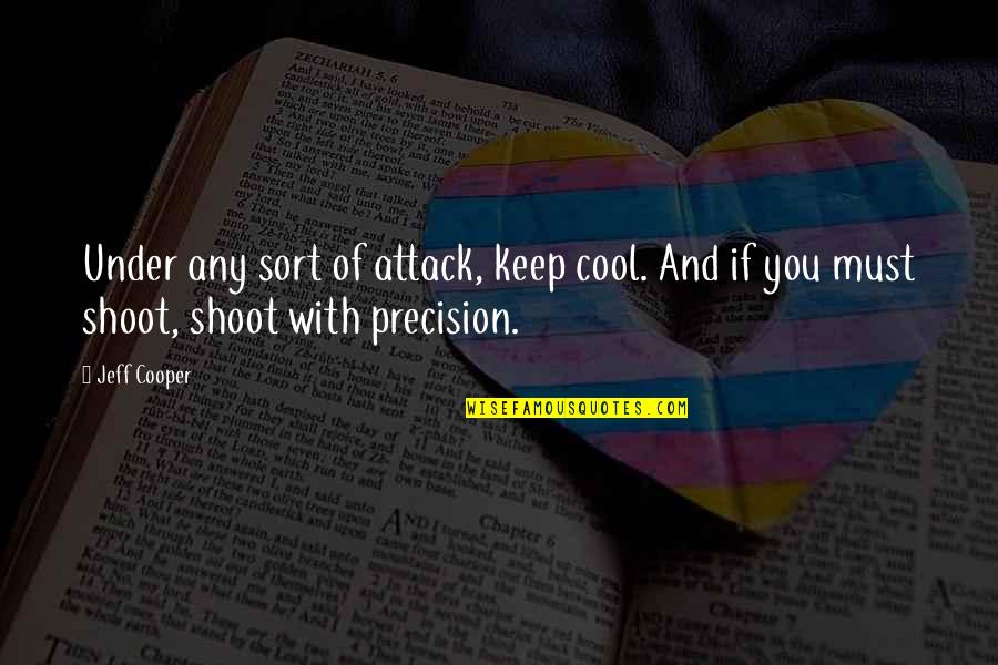 Self Defense Quotes By Jeff Cooper: Under any sort of attack, keep cool. And