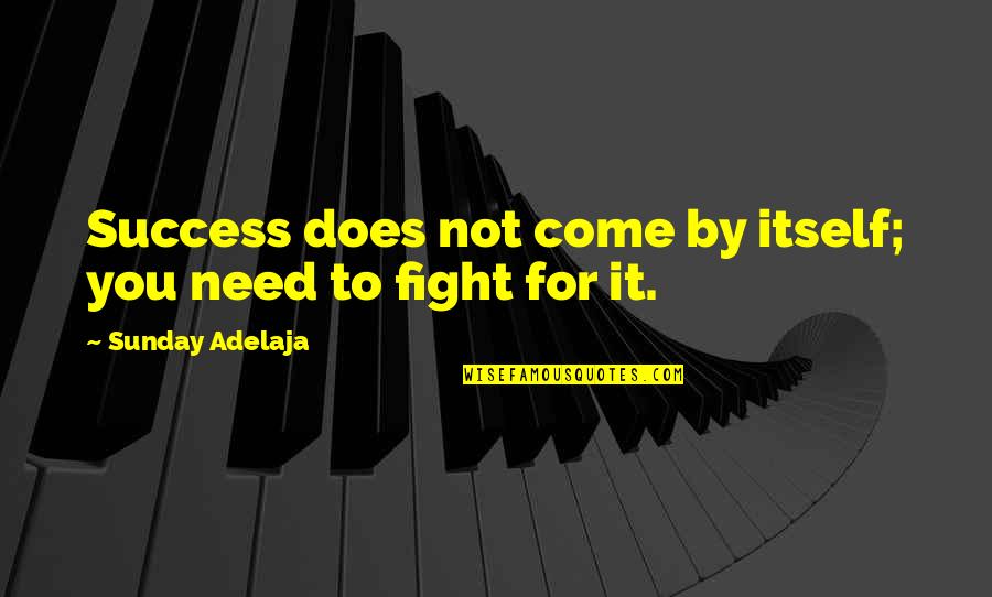 Self Destructive Behavior Quotes By Sunday Adelaja: Success does not come by itself; you need