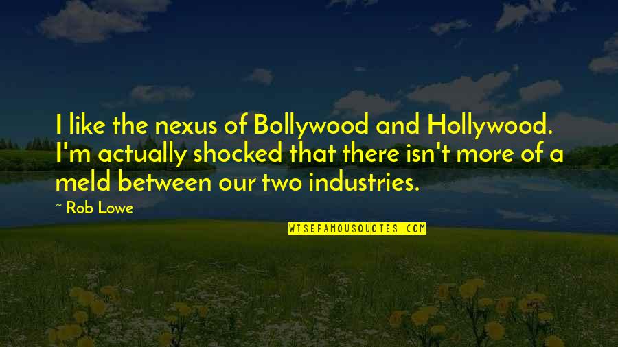 Self Earned Quotes By Rob Lowe: I like the nexus of Bollywood and Hollywood.