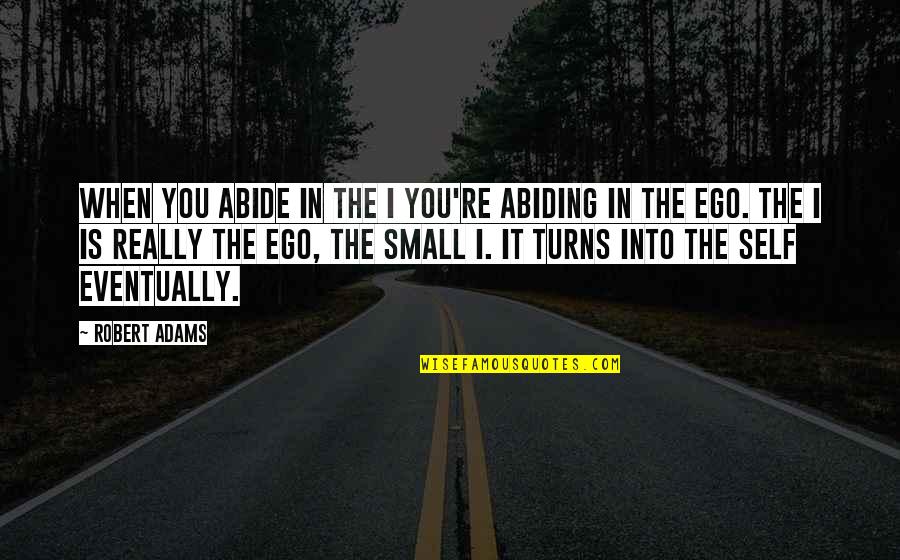 Self Ego Quotes By Robert Adams: When you abide in the I you're abiding