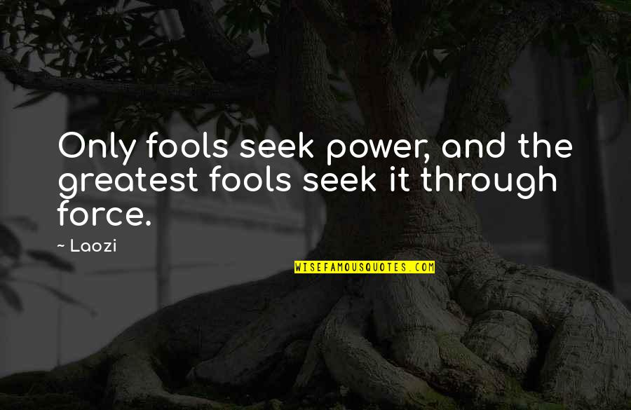 Self Establishment Quotes By Laozi: Only fools seek power, and the greatest fools