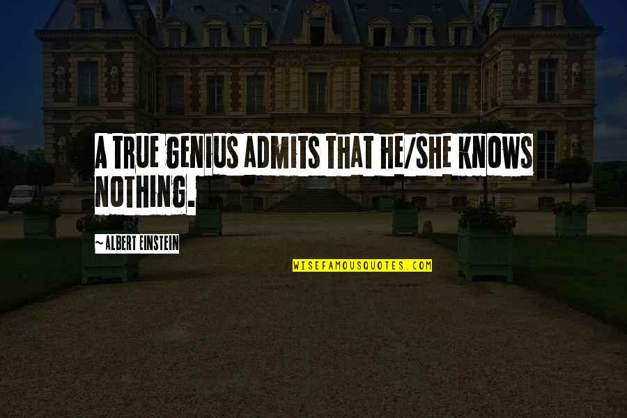 Self Examination Quotes By Albert Einstein: A true genius admits that he/she knows nothing.