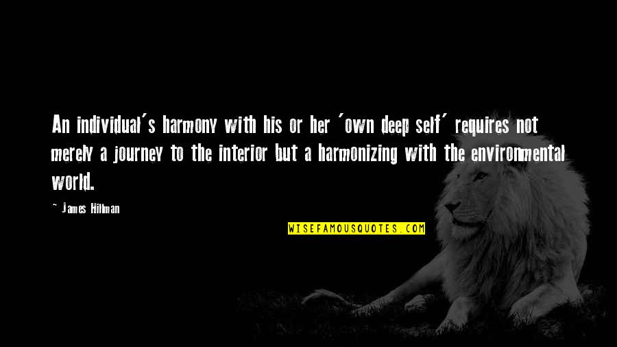 Self Harmony Quotes By James Hillman: An individual's harmony with his or her 'own