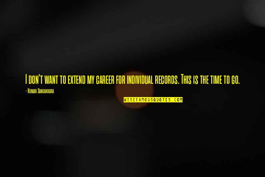 Self Image Issues Quotes By Kumar Sangakkara: I don't want to extend my career for