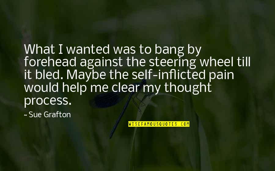 Self Inflicted Pain Quotes By Sue Grafton: What I wanted was to bang by forehead