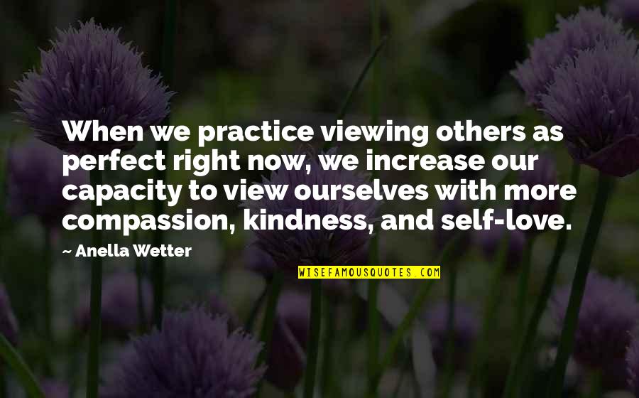Self Kindness Quotes By Anella Wetter: When we practice viewing others as perfect right Self Kindness Quotes By Anella Wetter: When we practice viewing others as perfect right