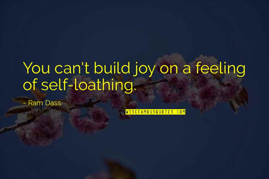 Self Loathing Quotes By Ram Dass: You can't build joy on a feeling of