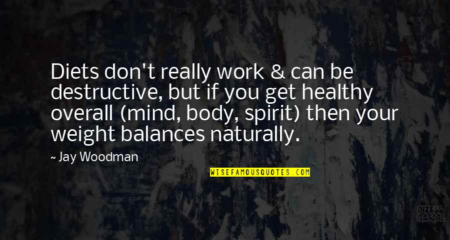 Self Loss Quotes By Jay Woodman: Diets don't really work & can be destructive,