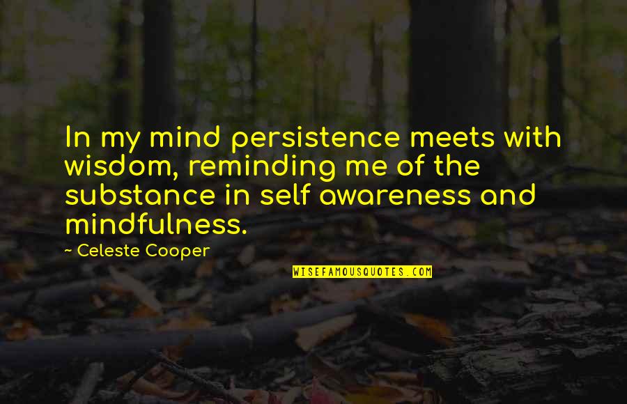 Self Mindfulness Quotes By Celeste Cooper: In my mind persistence meets with wisdom, reminding