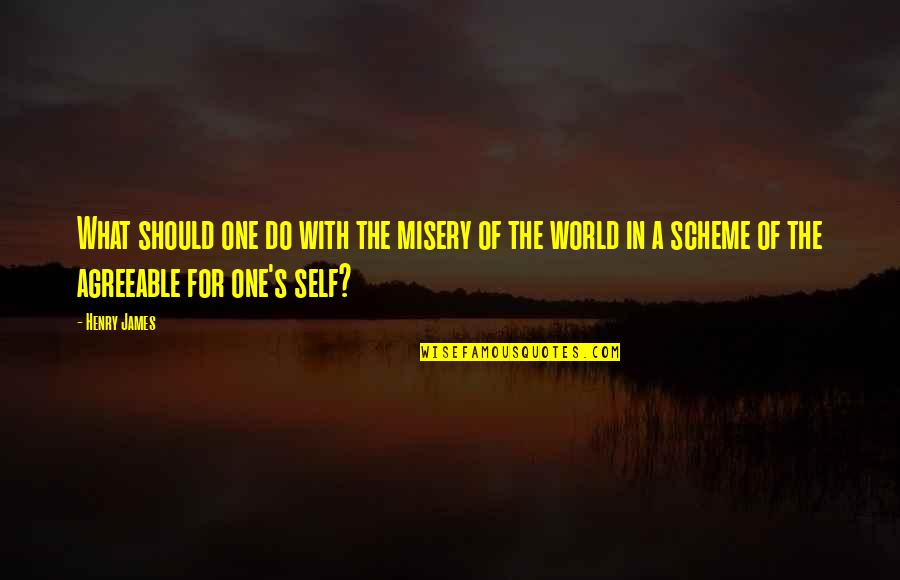 Self Misery Quotes By Henry James: What should one do with the misery of