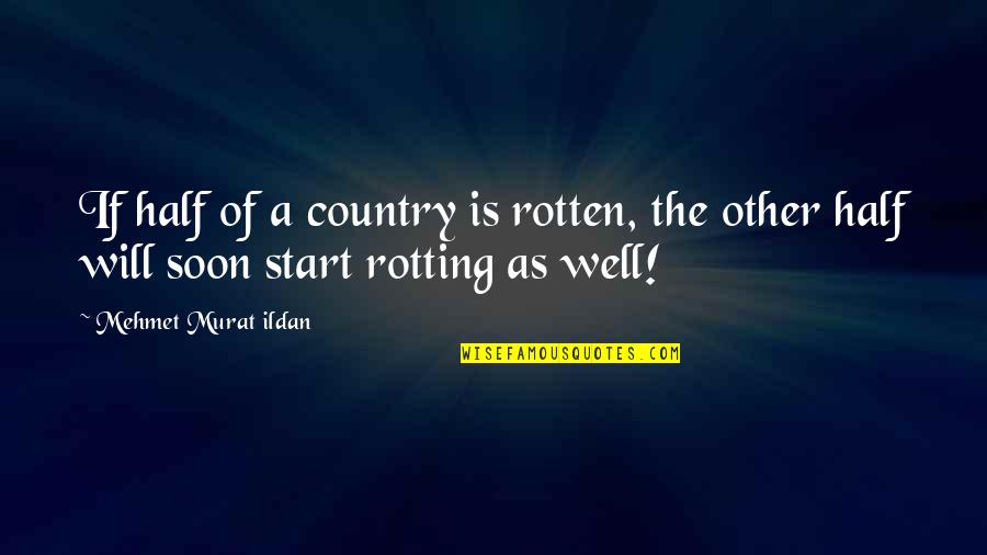 Self Mocking Quotes By Mehmet Murat Ildan: If half of a country is rotten, the