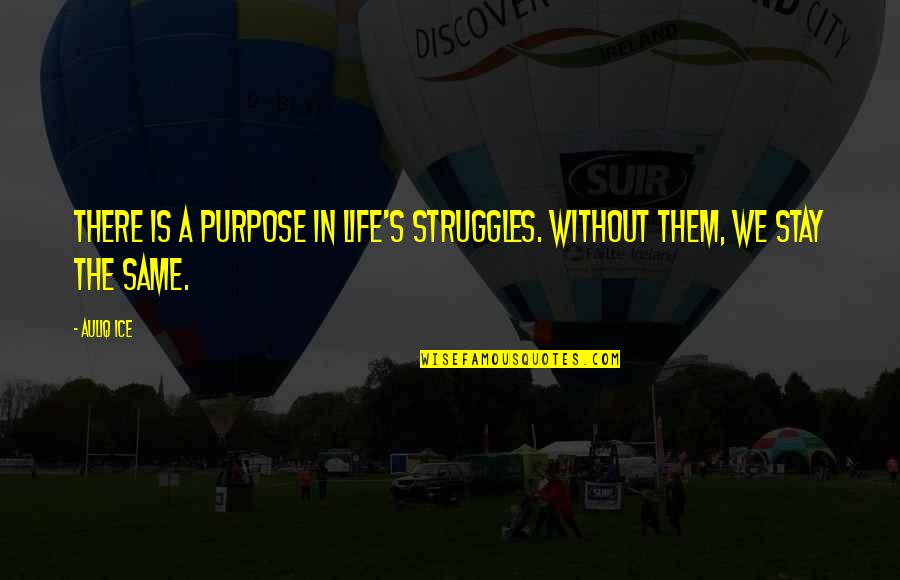 Self Motivational Quotes Quotes By Auliq Ice: There is a purpose in life's struggles. Without