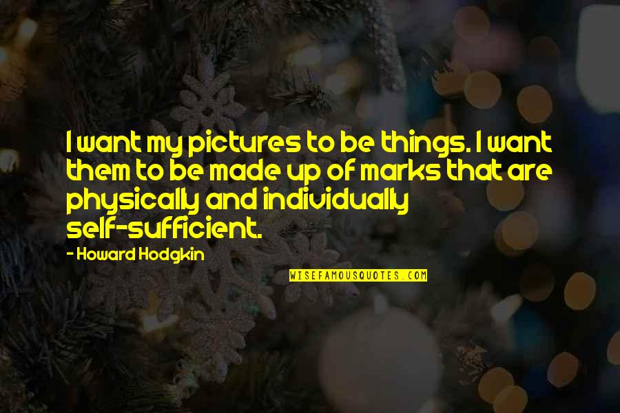 Self Pictures Quotes By Howard Hodgkin: I want my pictures to be things. I