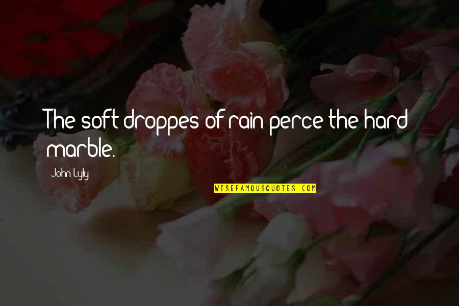 Self Promise Quotes By John Lyly: The soft droppes of rain perce the hard