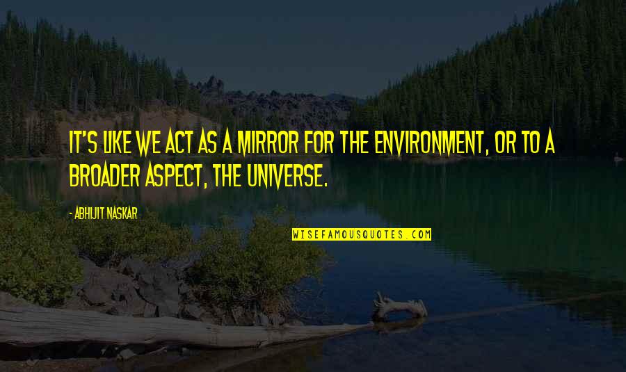 Self Realization Quotes By Abhijit Naskar: It's like we act as a mirror for