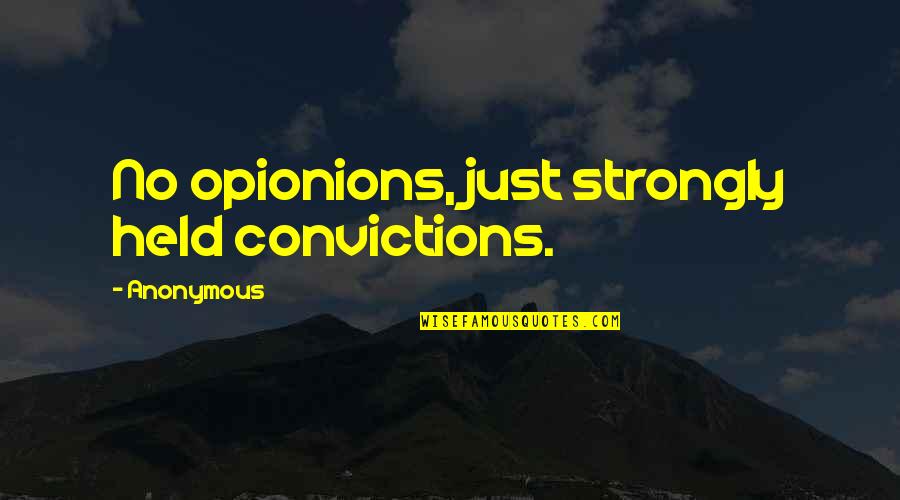 Self Reflexion Quotes By Anonymous: No opionions, just strongly held convictions.