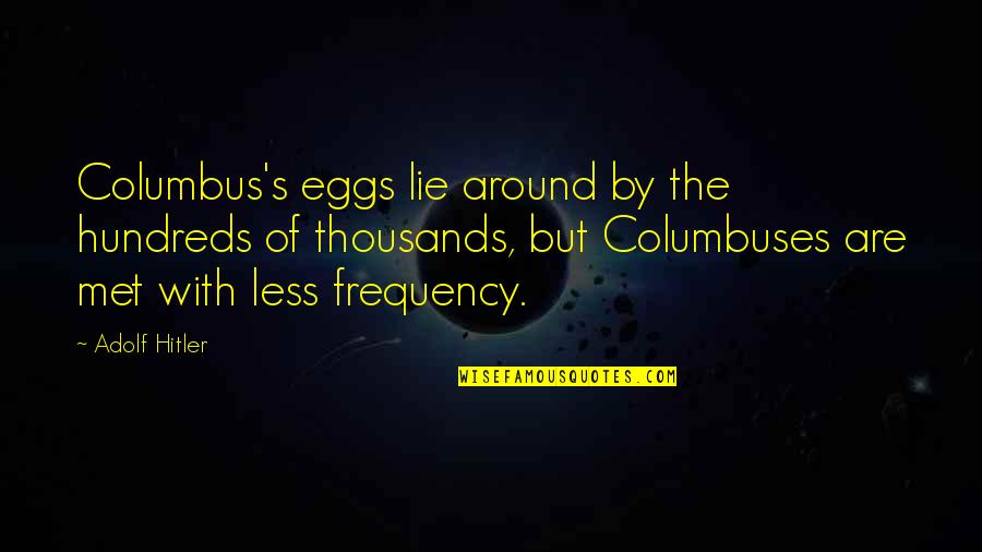Self Respect And Value Quotes By Adolf Hitler: Columbus's eggs lie around by the hundreds of