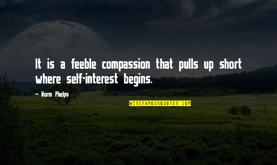 Self Short Quotes By Norm Phelps: It is a feeble compassion that pulls up