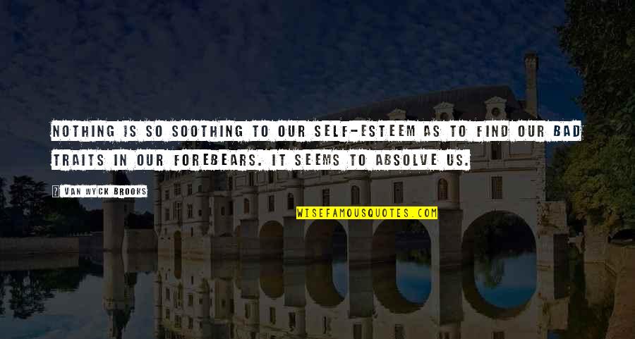 Self Soothing Quotes By Van Wyck Brooks: Nothing is so soothing to our self-esteem as Self Soothing Quotes By Van Wyck Brooks: Nothing is so soothing to our self-esteem as