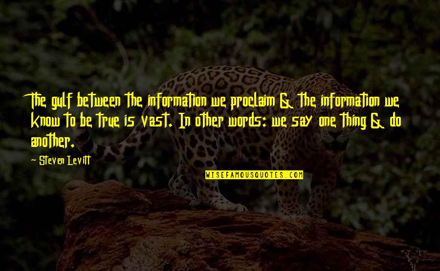 Selfbeing Quotes By Steven Levitt: The gulf between the information we proclaim &