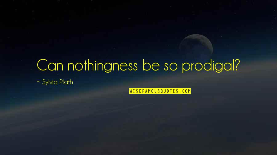 Selfcontained Quotes By Sylvia Plath: Can nothingness be so prodigal?