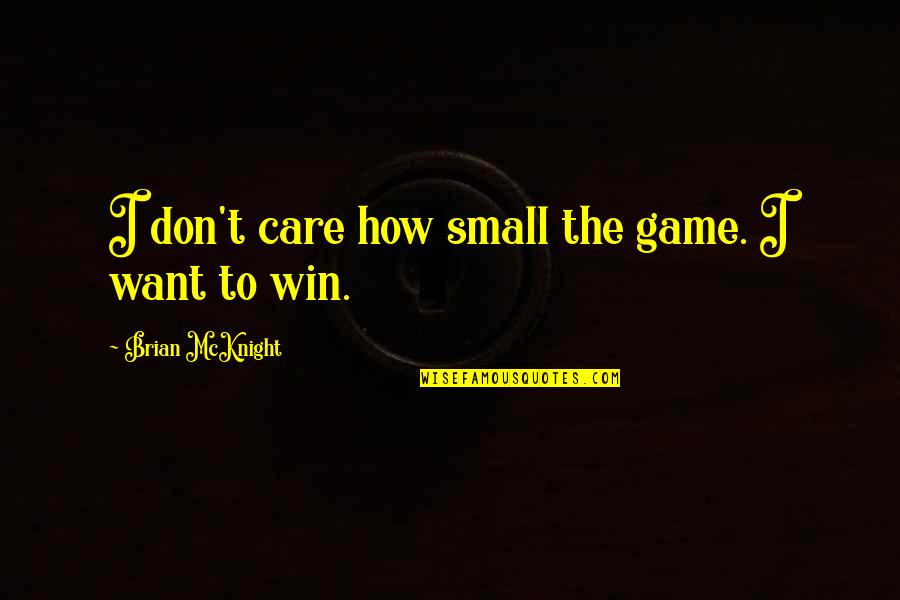 Selfempowerment Quotes By Brian McKnight: I don't care how small the game. I