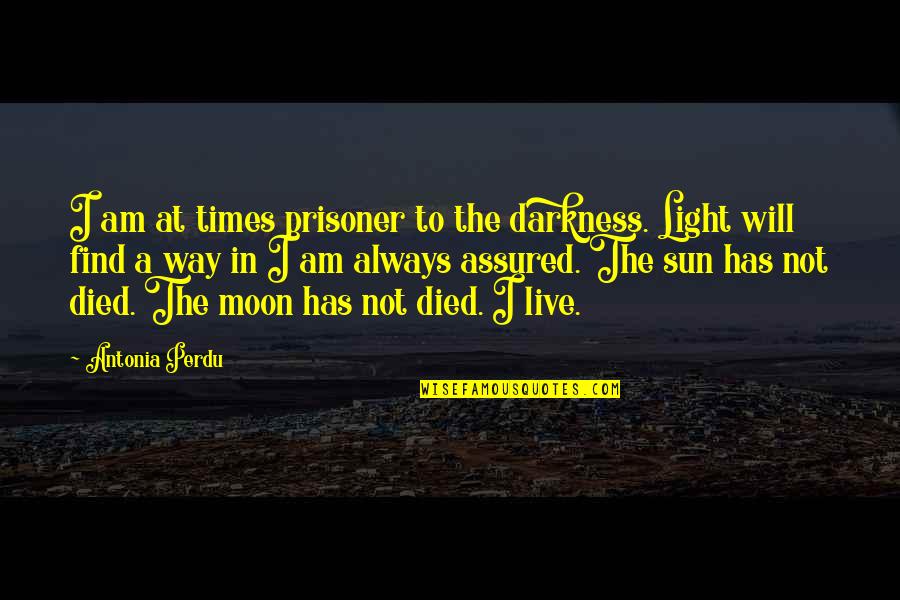 Selfexistent Quotes By Antonia Perdu: I am at times prisoner to the darkness.