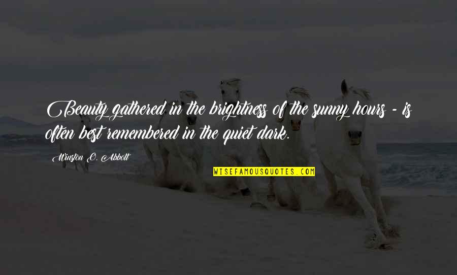 Selfhood In Autism Quotes By Winston O. Abbott: Beauty gathered in the brightness of the sunny Selfhood In Autism Quotes By Winston O. Abbott: Beauty gathered in the brightness of the sunny