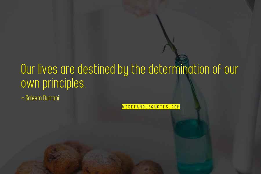 Selfish Giant Memorable Quotes By Saleem Durrani: Our lives are destined by the determination of