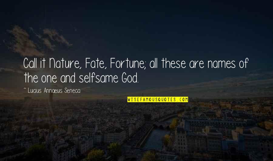 Selfsame Quotes By Lucius Annaeus Seneca: Call it Nature, Fate, Fortune; all these are