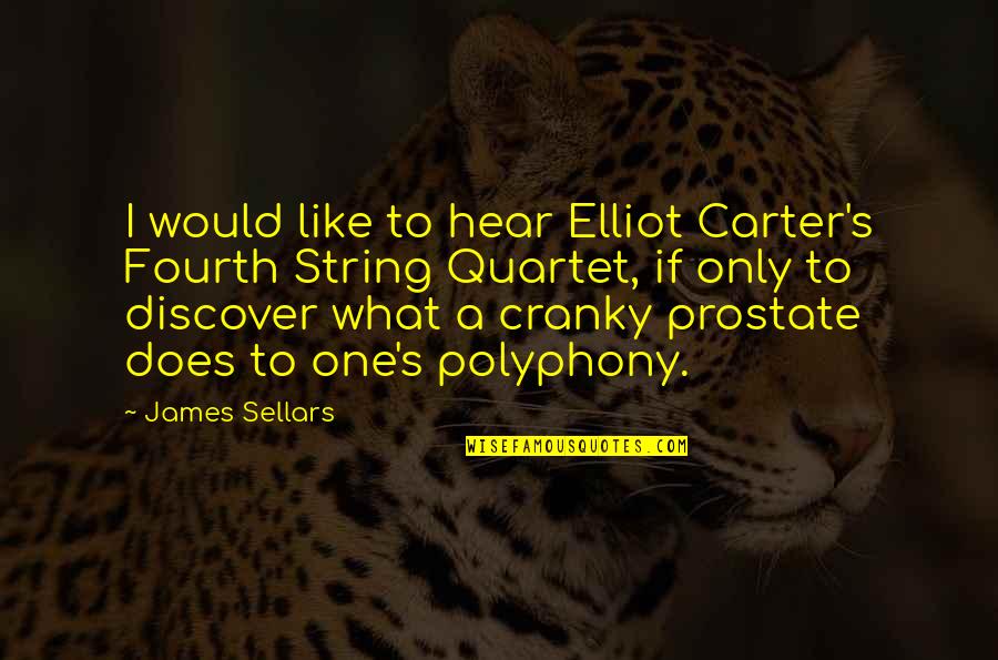 Sellars Quotes By James Sellars: I would like to hear Elliot Carter's Fourth