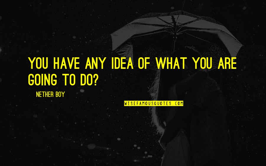 Selliers Travel Quotes By Nether Boy: you have any idea of what you are Selliers Travel Quotes By Nether Boy: you have any idea of what you are