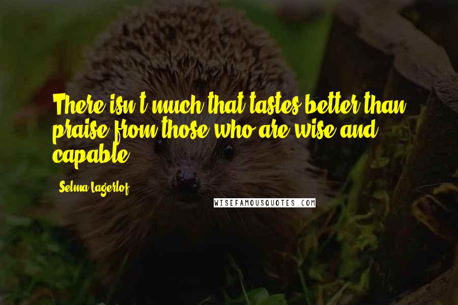 Selma Lagerlof quotes: There isn't much that tastes better than praise from those who are wise and capable.