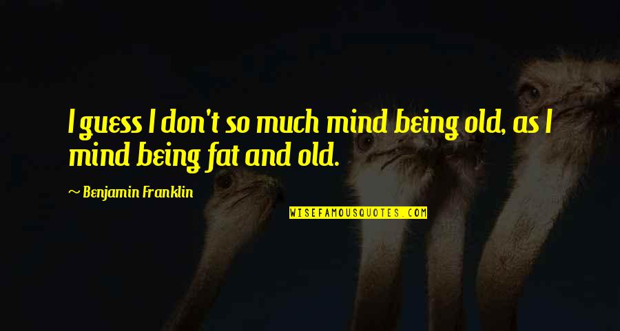 Selmy Quotes By Benjamin Franklin: I guess I don't so much mind being