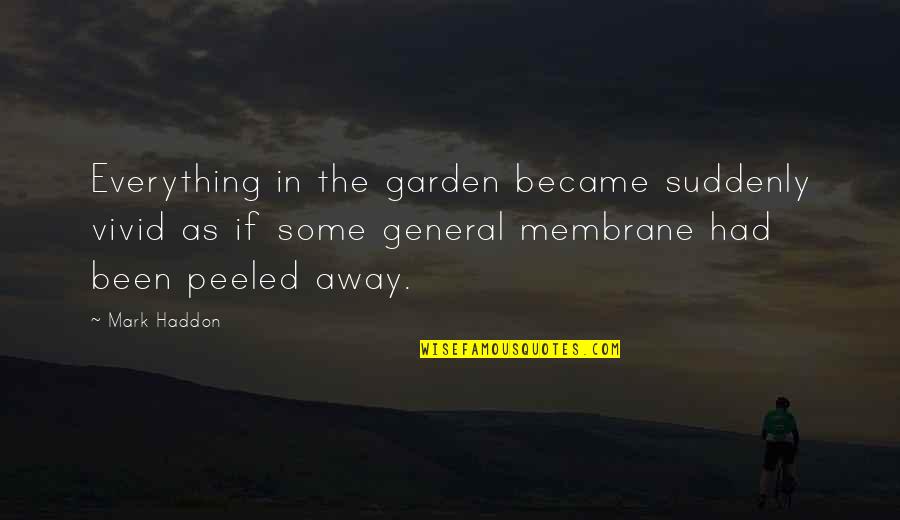 Seltsam In English Quotes By Mark Haddon: Everything in the garden became suddenly vivid as