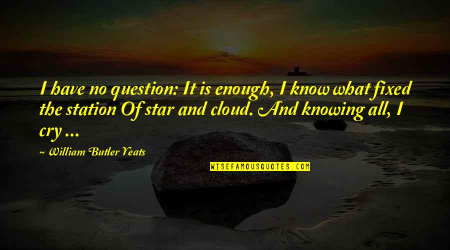 Selver Quotes By William Butler Yeats: I have no question: It is enough, I